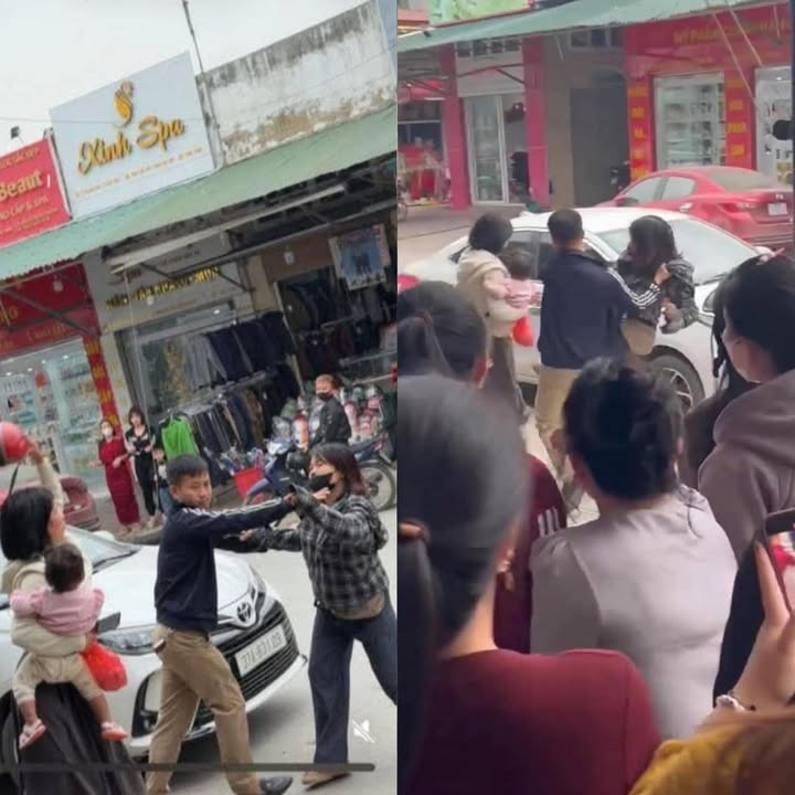 May be an image of one or more people, car and text